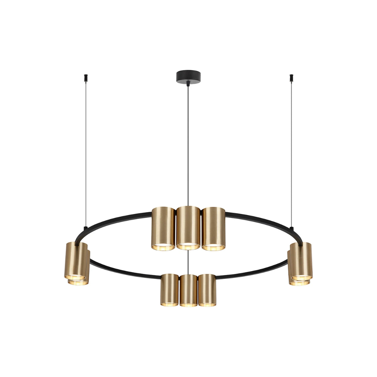 Hängeleuchte Genesis LED Pendelleuchte dimmbar schwarz-gold 10xGU10 Ø60cm - 5902693803751
