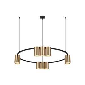 B-Ware Hängeleuchte Genesis LED Pendelleuchte dimmbar schwarz-gold 10xGU10 Ø60cm
