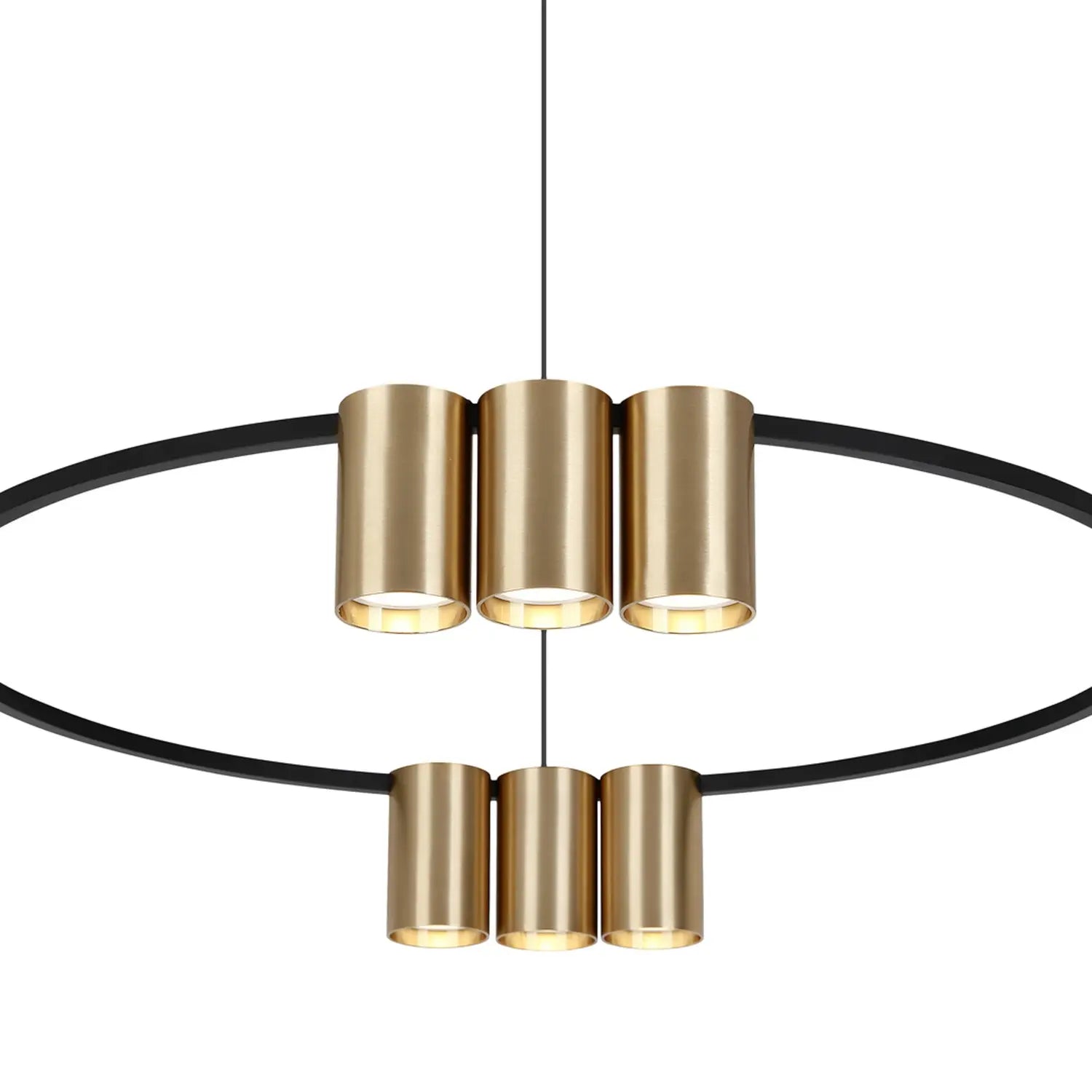 B-Ware Hängeleuchte Genesis Pendelleuchte Aluminium Schwarz Gold Gu10 Led ø 60 Cm Lampe - 5902693803751