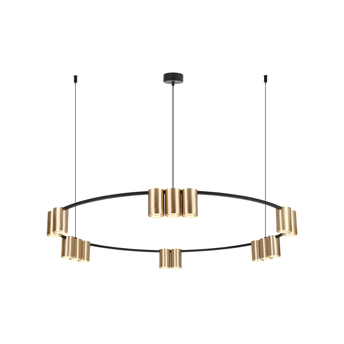 Hängeleuchte Genesis LED Pendelleuchte dimmbar schwarz-gold 15 x GU10 Ø100cm - 5902693803782
