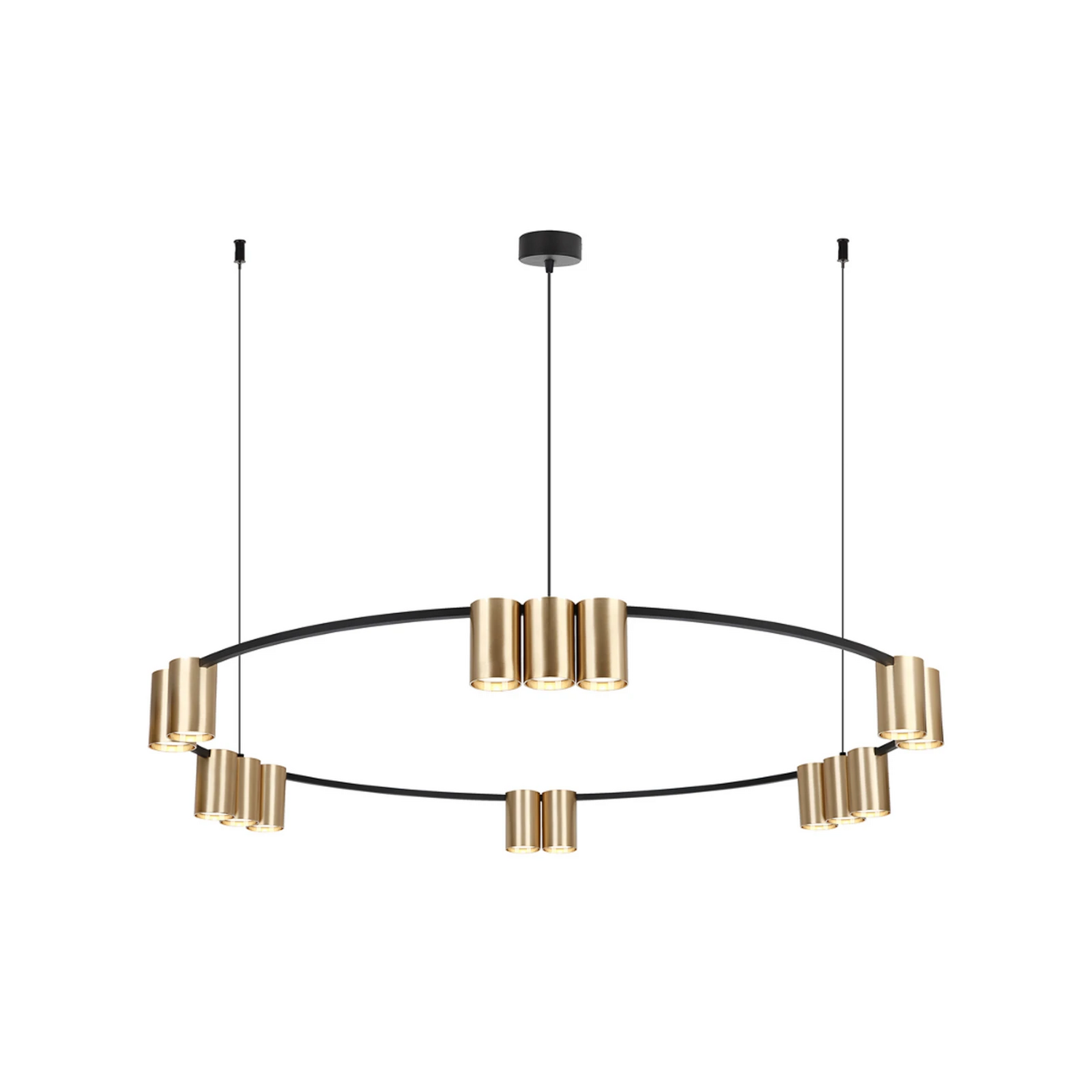 B-Ware Genesis Hängeleuchte Pendelleuchte Lampe Gu10 Decke Schwarz Gold Aluminium