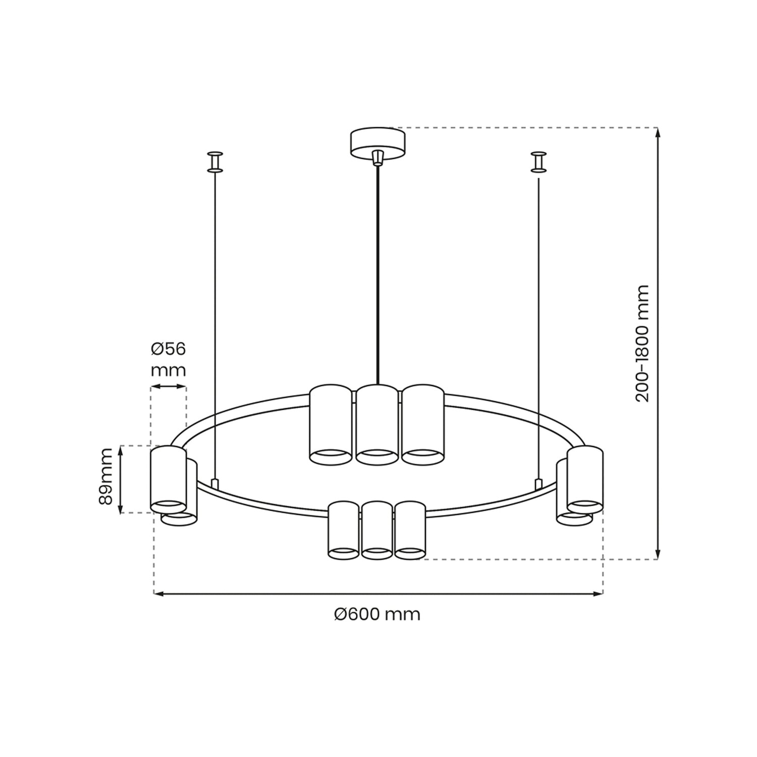 B-Ware Hängeleuchte Pendelleuchte Genesis Aluminium Schwarz Lampe Leuchte 60 Cm  - 5902693803737