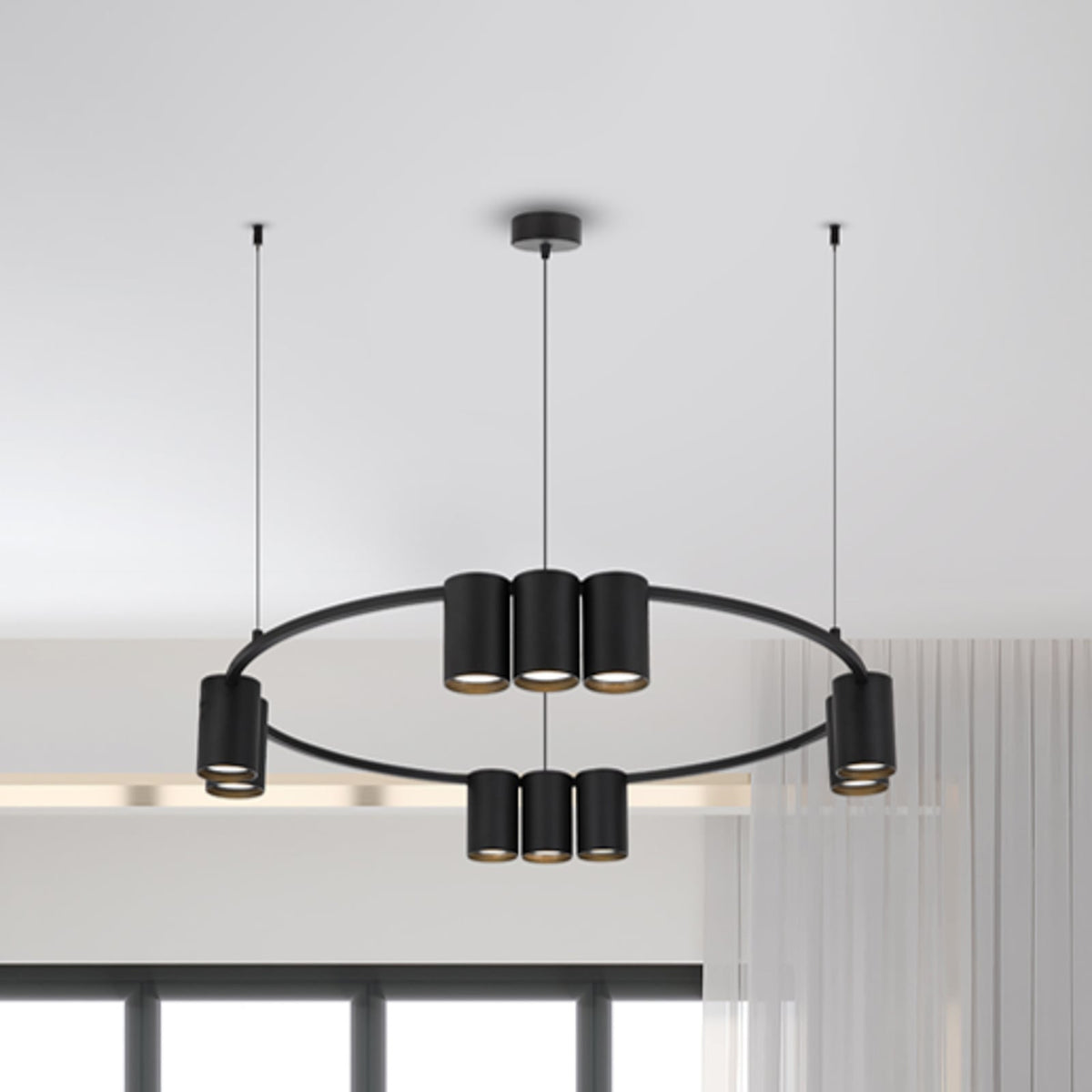 Hängeleuchte Pendelleuchte Genesis Aluminium schwarz Lampe Leuchte 60 cm - 5902693803737
