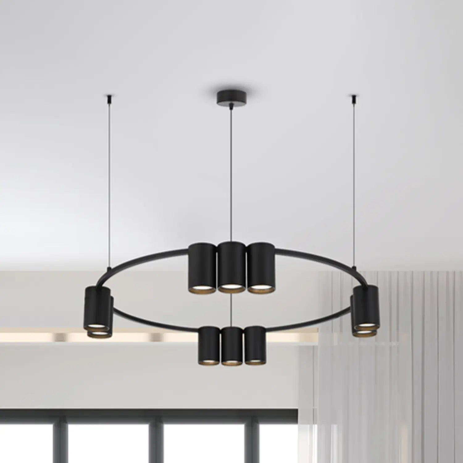 B-Ware Hängeleuchte Pendelleuchte Genesis Aluminium Schwarz Lampe Leuchte 60 Cm  - 5902693803737