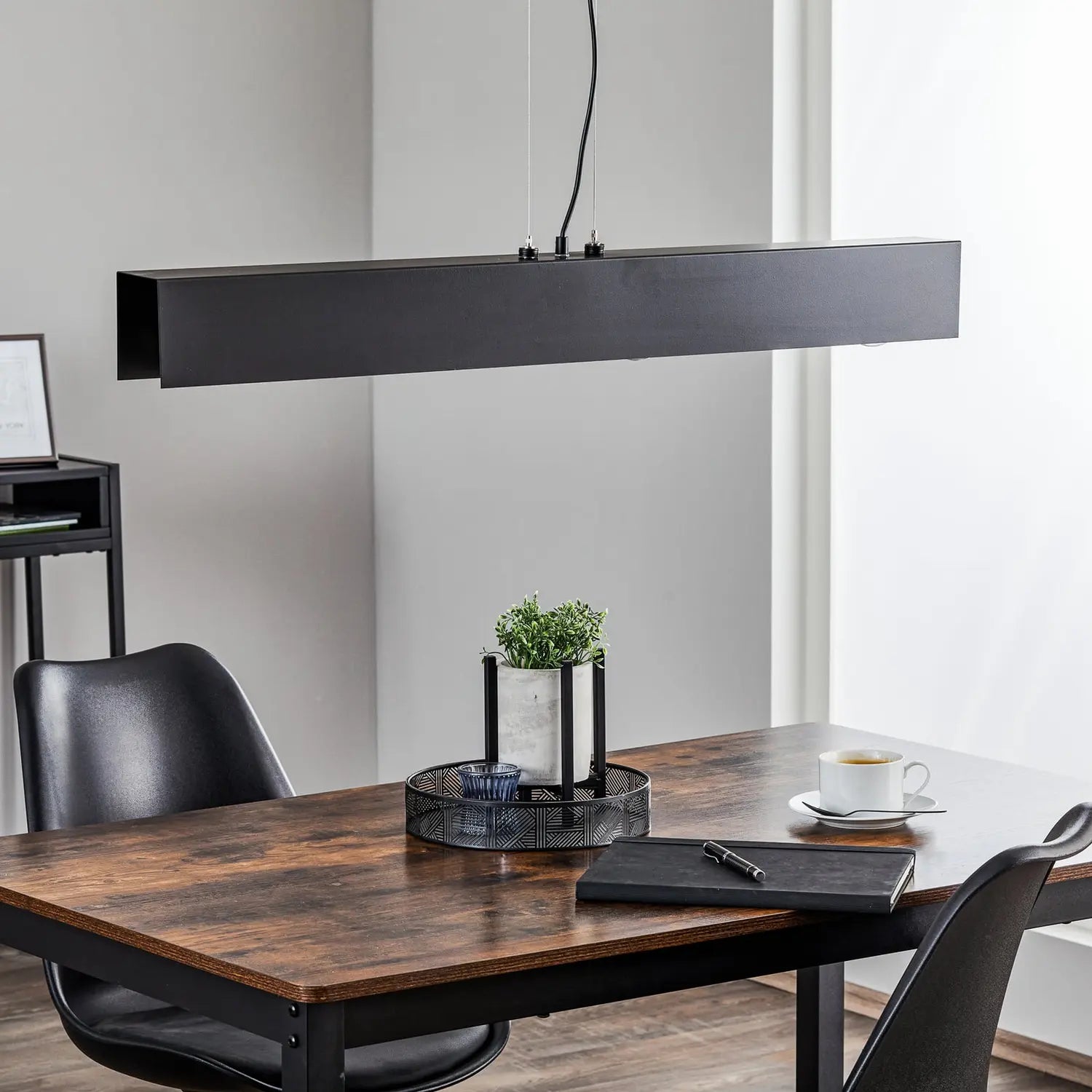 B-Ware Hängeleuchte Gentor 4 Pendelleuchte Leuchte Schwarz Stahl E27 Led Dimmbar 96 Cm - 5901738898530