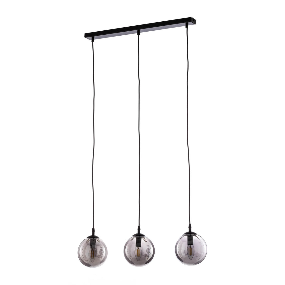 EMIBIG Hängeleuchte Glassy 3-flg gerade schwarz grafit Glas Deckenlampe Leuchte - 5901738919020