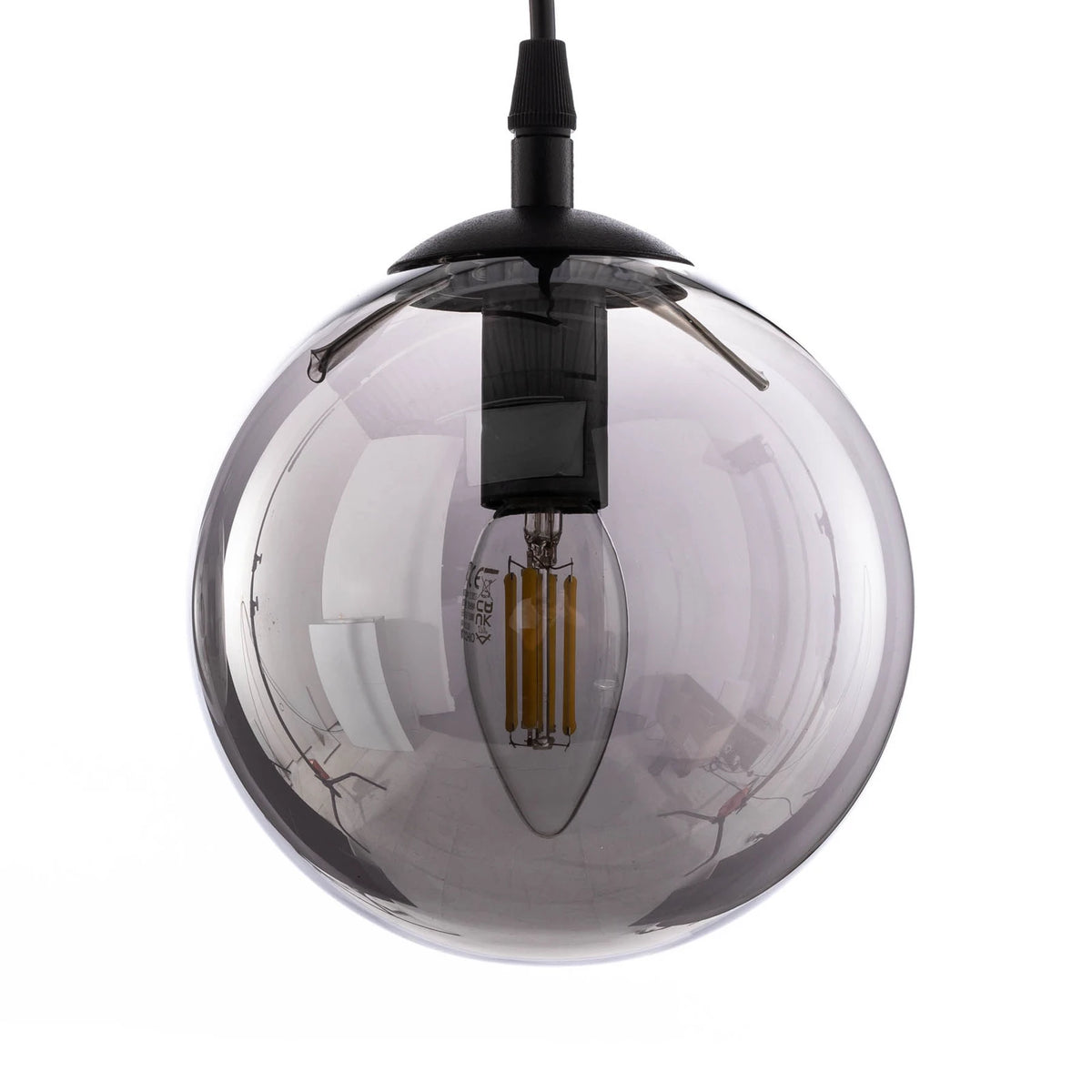 EMIBIG Hängeleuchte Glassy 3-flg gerade schwarz grafit Glas Deckenlampe Leuchte - 5901738919020