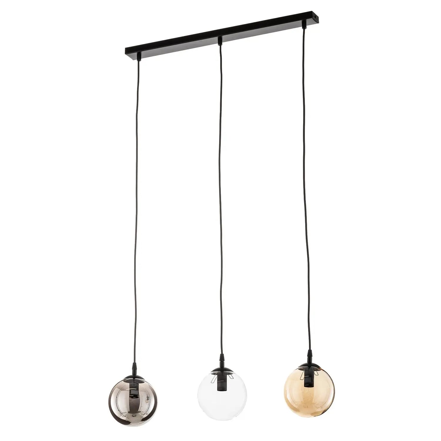 B-Ware Emibig Lighting Hängeleuchte Glassy Hängelampe 3 Flg Gerade Grafit Amber Klar - 5901738919037