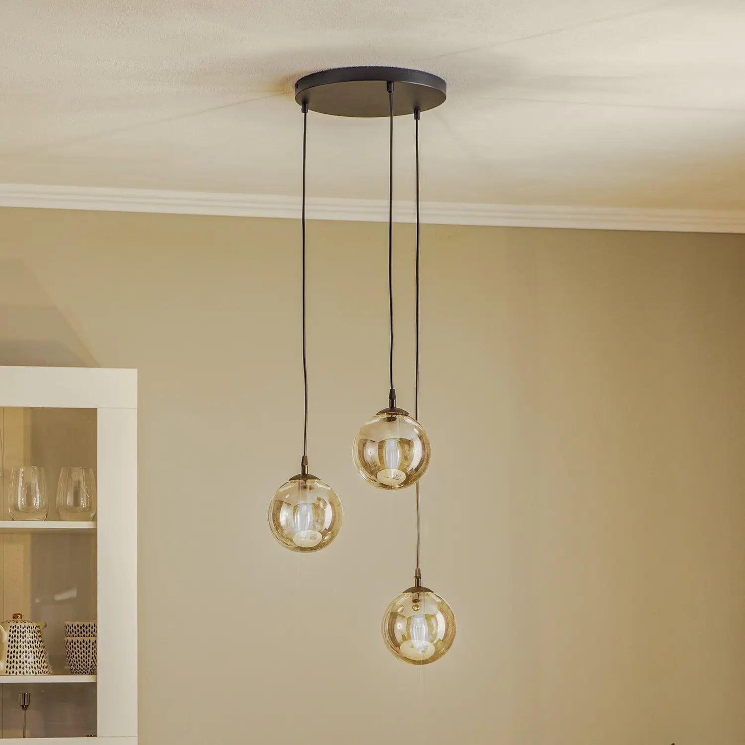 B-Ware Euluna Hängeleuchte Hängeleuchte Lampe Leuchte Glassy 3 Flammig E14 Rund Glas - 5901738919044