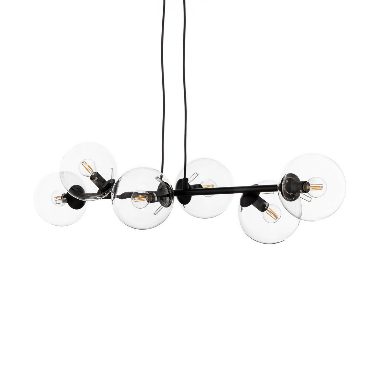EMIBIG LIGHTING Hängeleuchte Glassy Hängelampe 6-flammig schwarz klar Glas 11270 - 5901738900158