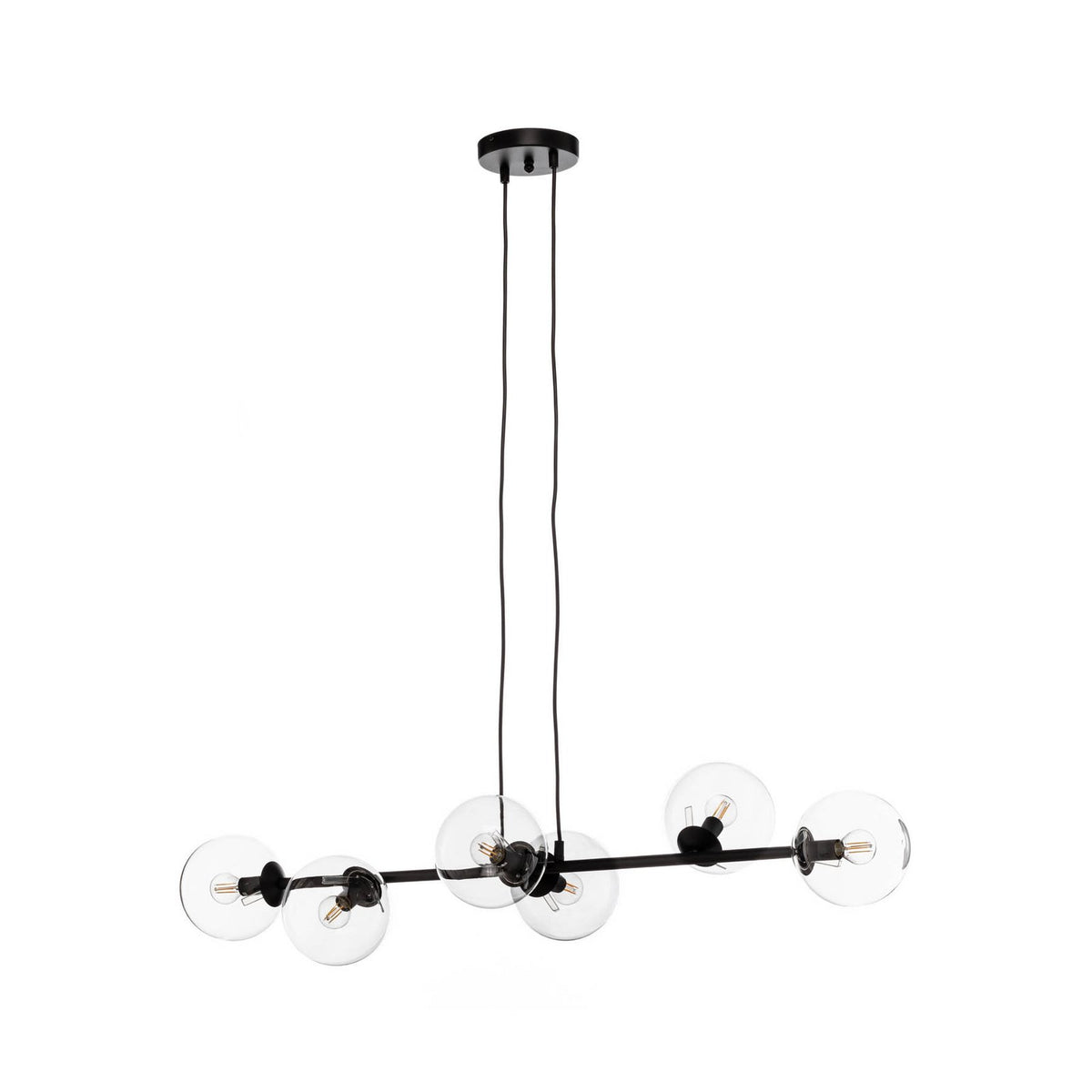 EMIBIG LIGHTING Hängeleuchte Glassy Hängelampe 6-flammig schwarz klar Glas 11270 - 5901738900158