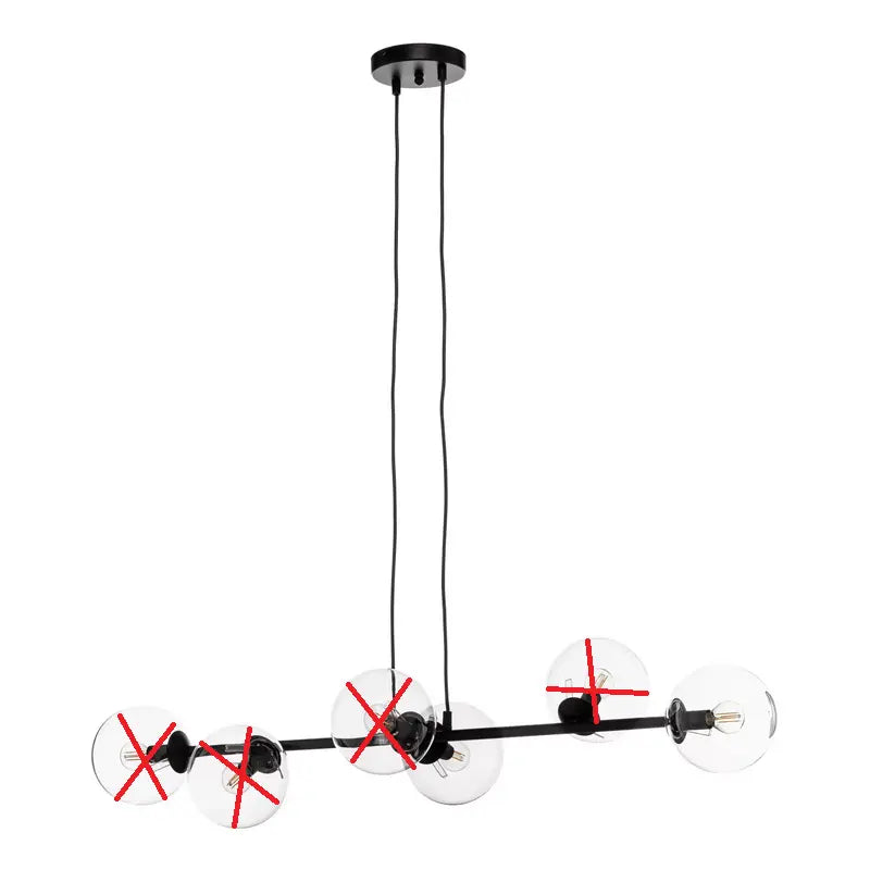 B-Ware Emibig Lighting Hängeleuchte Glassy 6 Flg Schwarz Glas 110cm Siehe Text/Foto - 5901738900158