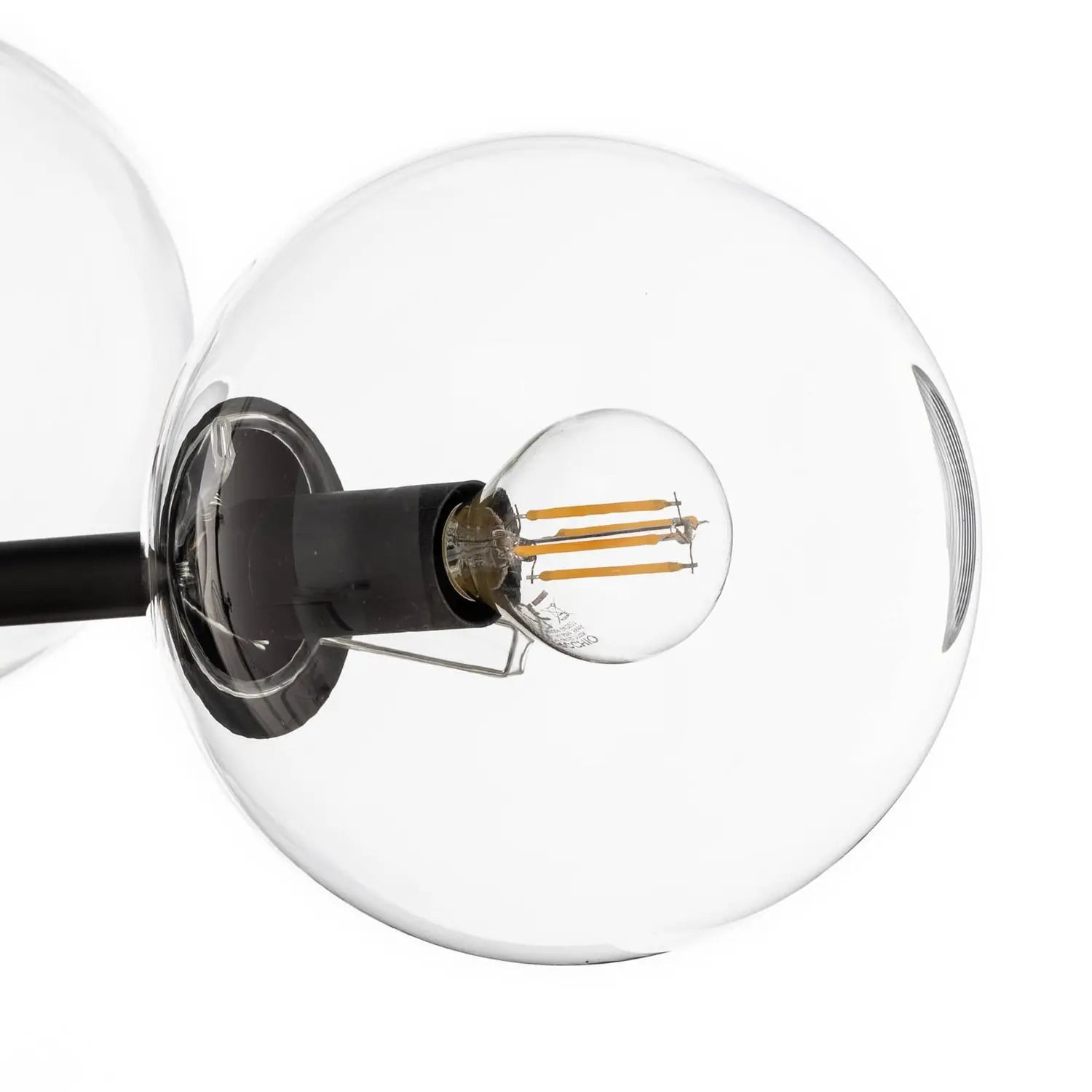 B-Ware Emibig Lighting Hängeleuchte Glassy Hängelampe 6 Flammig Schwarz Klar Glas 11270 - 5901738900158