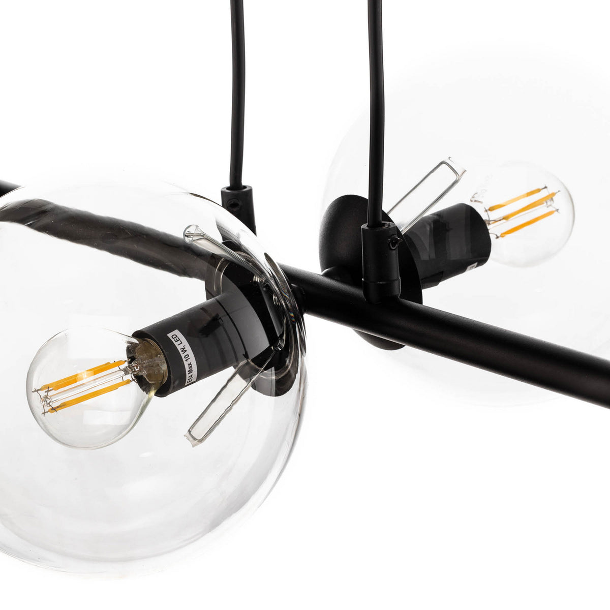 EMIBIG LIGHTING Hängeleuchte Glassy Hängelampe 6-flammig schwarz klar Glas 11270 - 5901738900158