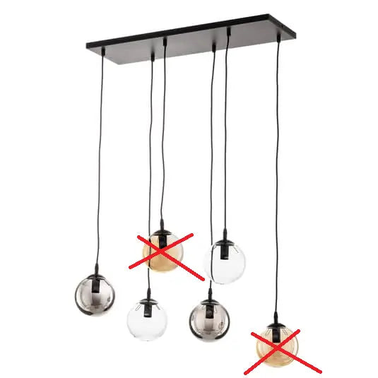 B-Ware Euluna Hängeleuchte Glassy 6 Flg Grafit Amber Klar Pendelleuchte Siehe Text/Foto - 5901738919099