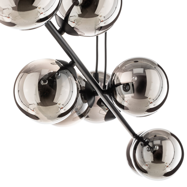 Euluna Hängeleuchte Hängelampe Lampe Leuchte Glassy 8 Flammig Glasschirm Grafit  B-Ware