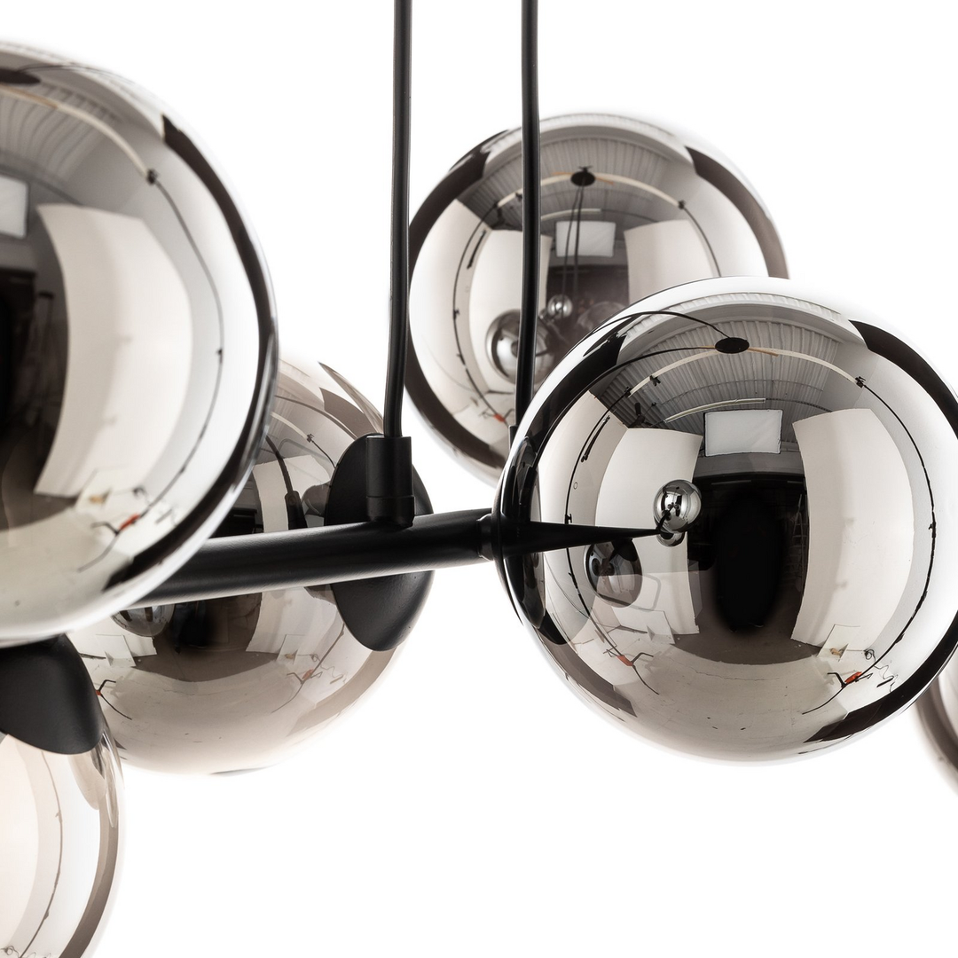 Euluna Hängeleuchte Hängelampe Lampe Leuchte Glassy 8 Flammig Glasschirm Grafit  B-Ware