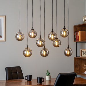 B-Ware Euluna Hängeleuchte Glassy Hängelampe Pendelleuchte Lampe Leuchte 9-flammig Glas