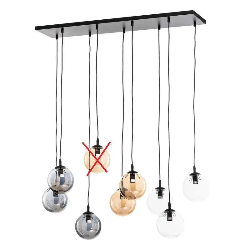 B-Ware Hängeleuchte Glassy  Schwarz Grafit Amber Klar E14 Deckenlampe Deckenleuchte - 5901738900615