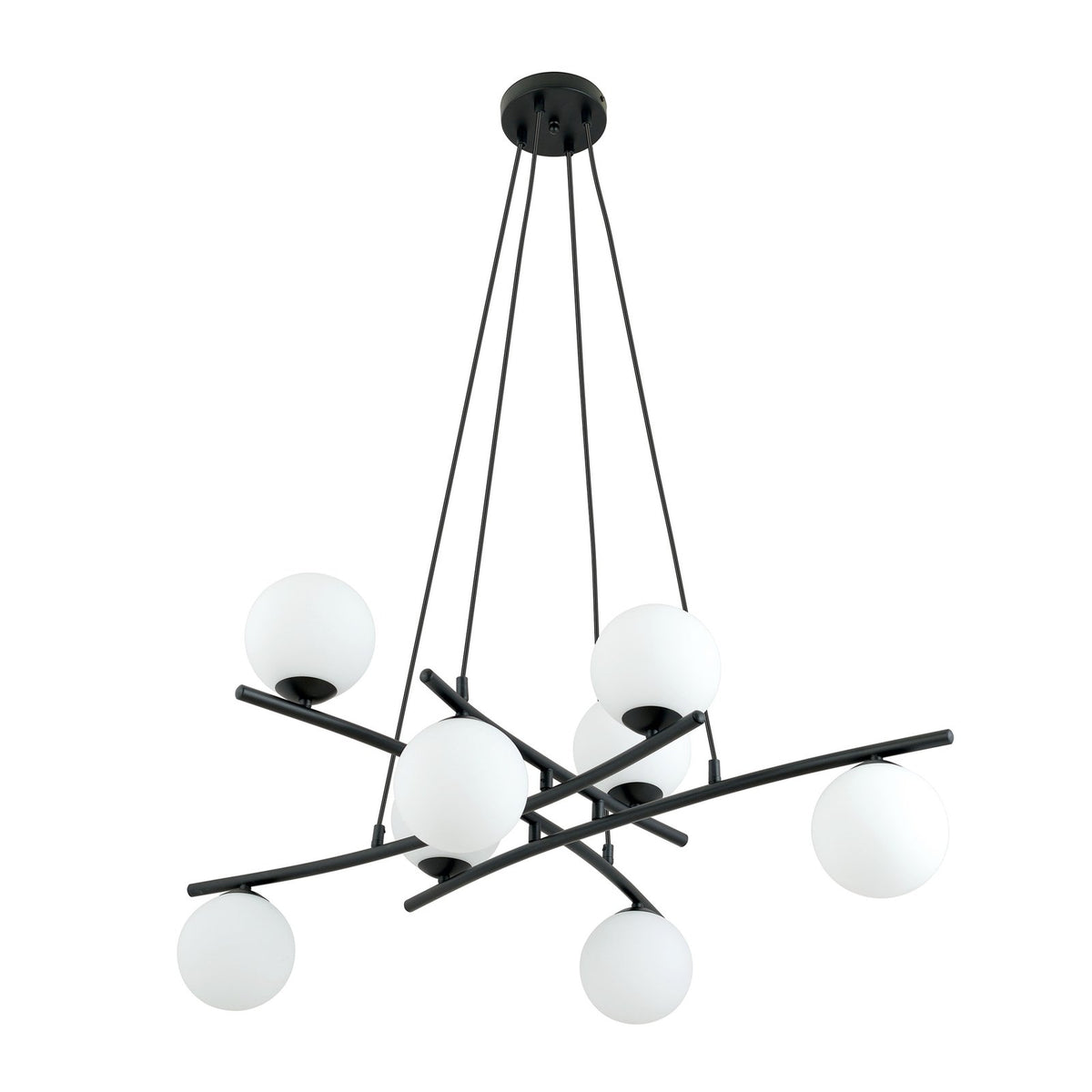 Euluna Glassy Hängeleuchte Pendelleuchte Lampe gekreuzt 8-flg Glas opal104 - 4251911783704