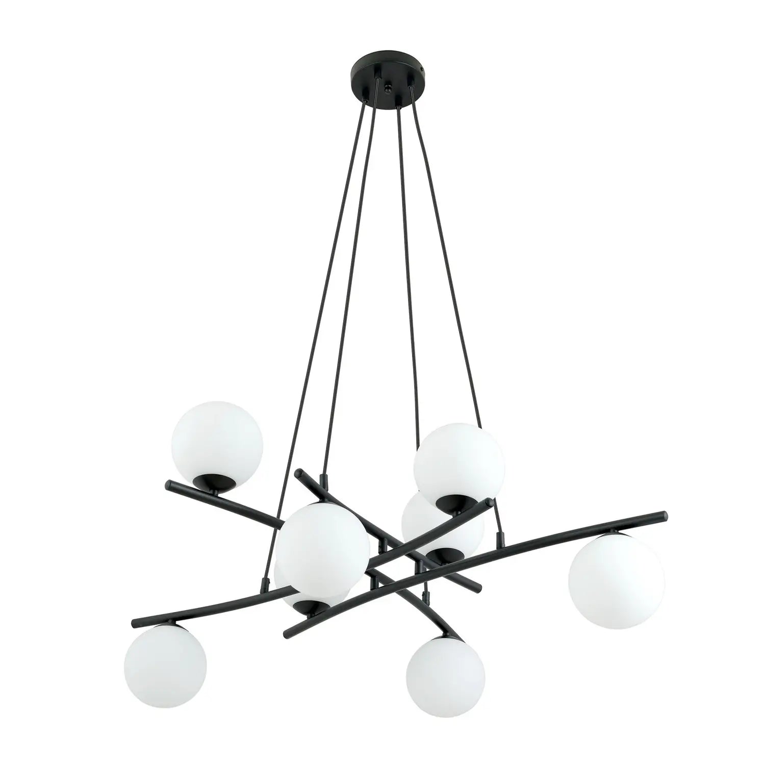 B-Ware Euluna Glassy Hängeleuchte Pendelleuchte Lampe Gekreuzt 8 Flg Glas Opal104 - 4251911783704