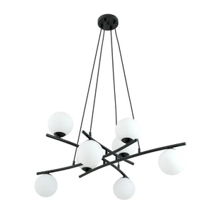 B-Ware Euluna Glassy Hängeleuchte Pendelleuchte Lampe Gekreuzt 8 Flg Glas Opal104
