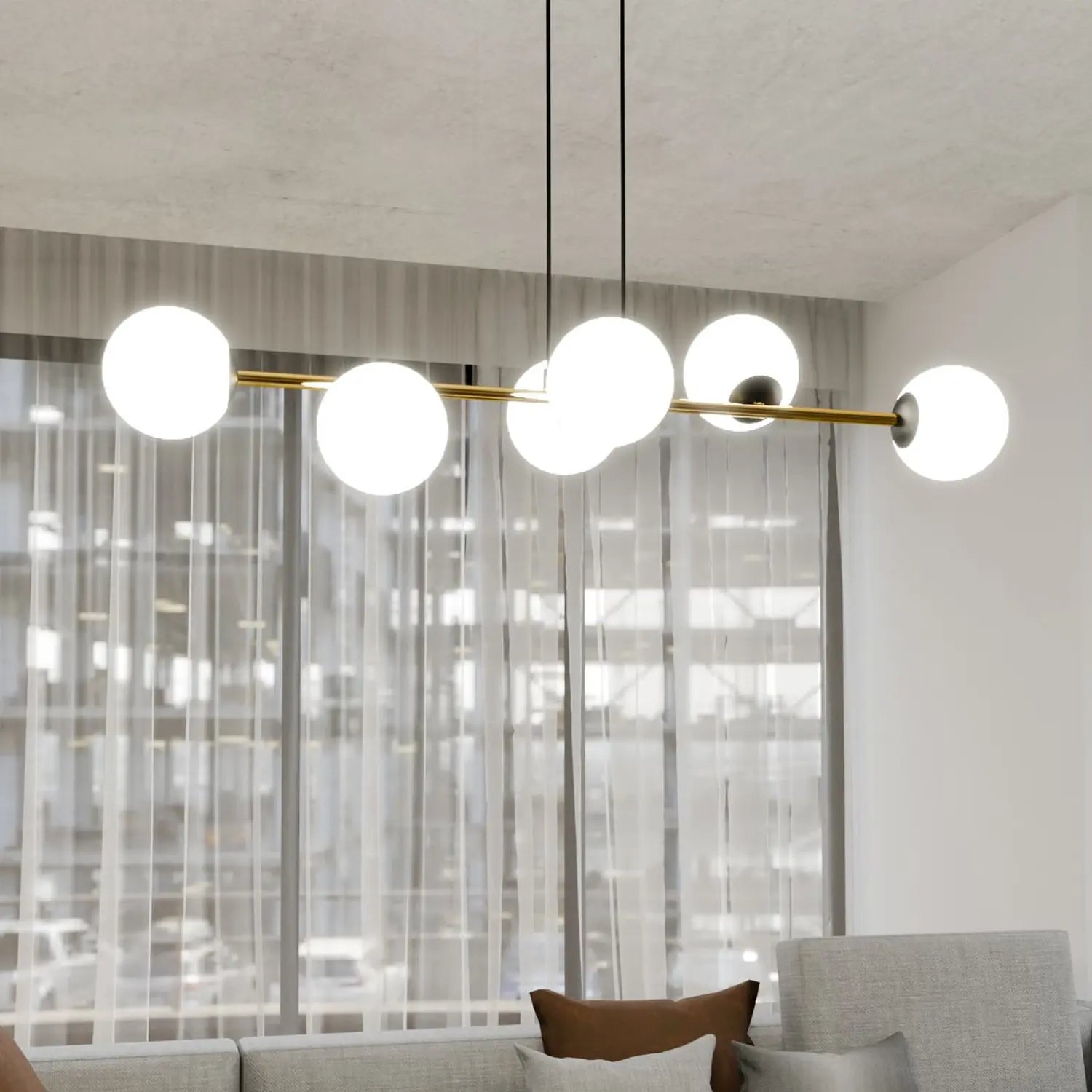 B-Ware Hängeleuchte Gravity Opalweiß Gold Schwarz Glas E14 Deckenlampe Lampe Leuchte365 - 5901738926042