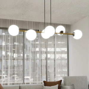 B-Ware Hängeleuchte Gravity Opalweiß Gold Schwarz Glas E14 Deckenlampe Lampe Leuchte365