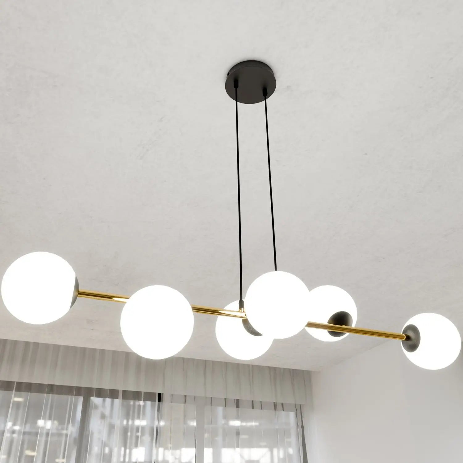 B-Ware Hängeleuchte Gravity Opalweiß Gold Schwarz Glas E14 Deckenlampe Lampe Leuchte365 - 5901738926042