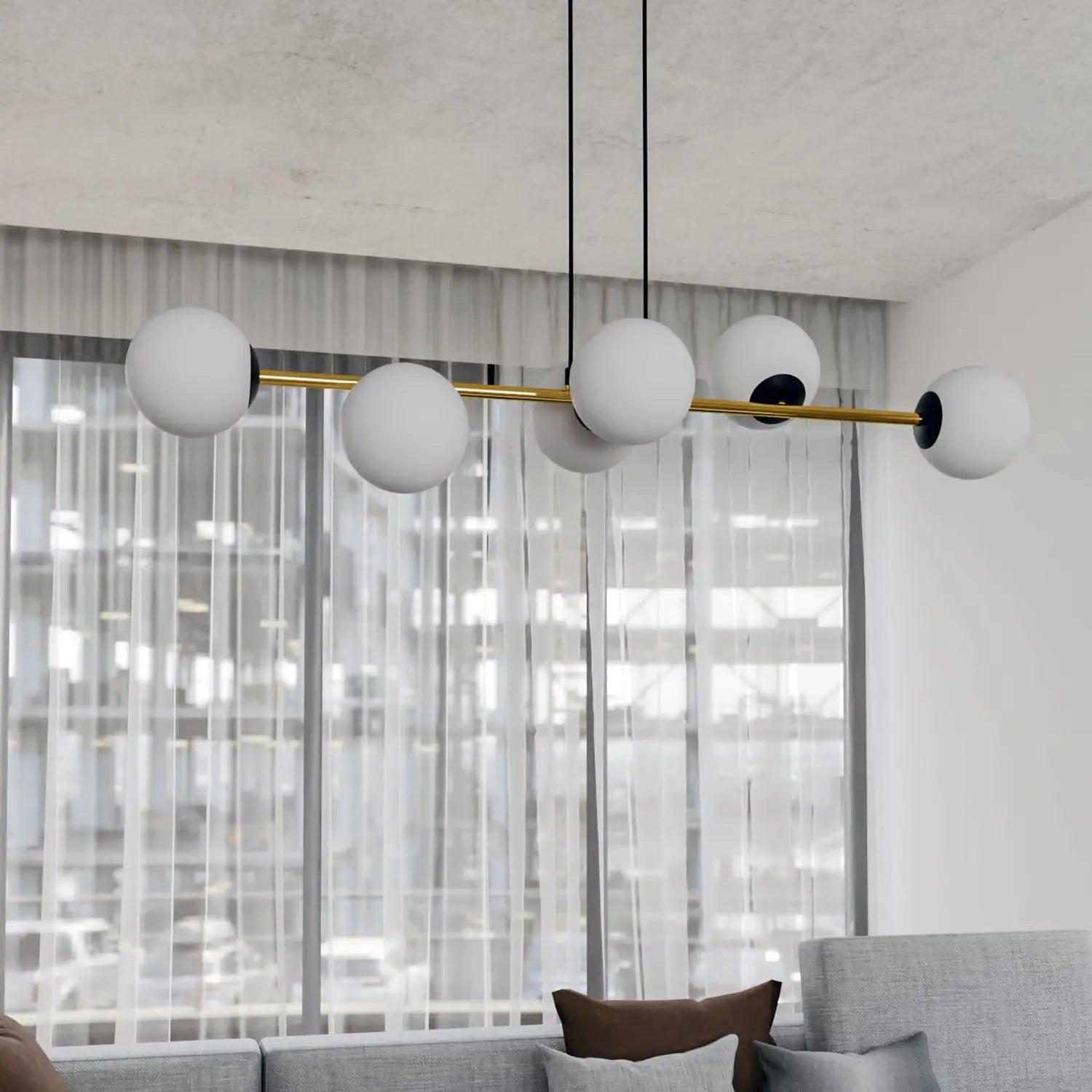 B-Ware Hängeleuchte Gravity Opalweiß Gold Schwarz Glas E14 Deckenlampe Lampe Leuchte365 - 5901738926042