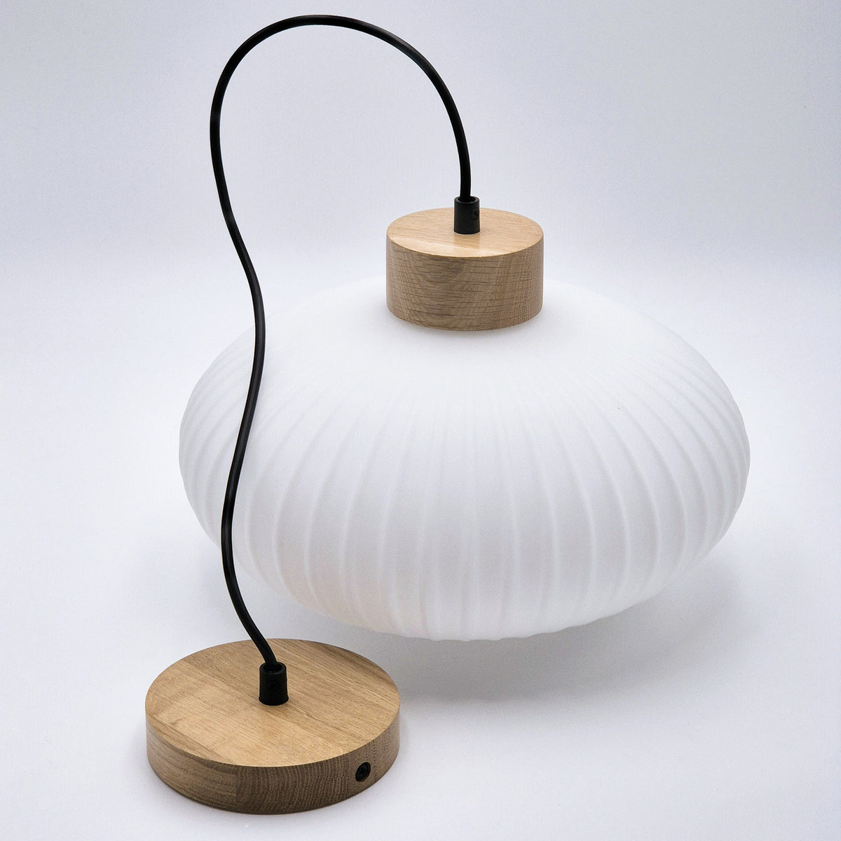 Hängeleuchte Pendelleuchte Harmony Glas Holz Weiß Eiche Wohnzimmer 25 cm - 5907687453493
