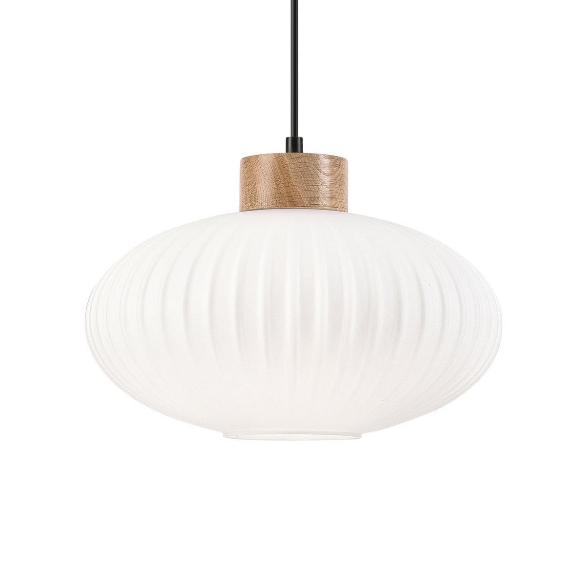 Hängeleuchte Pendelleuchte Harmony Glas Holz Weiß Eiche Wohnzimmer 25 cm - 5907687453493