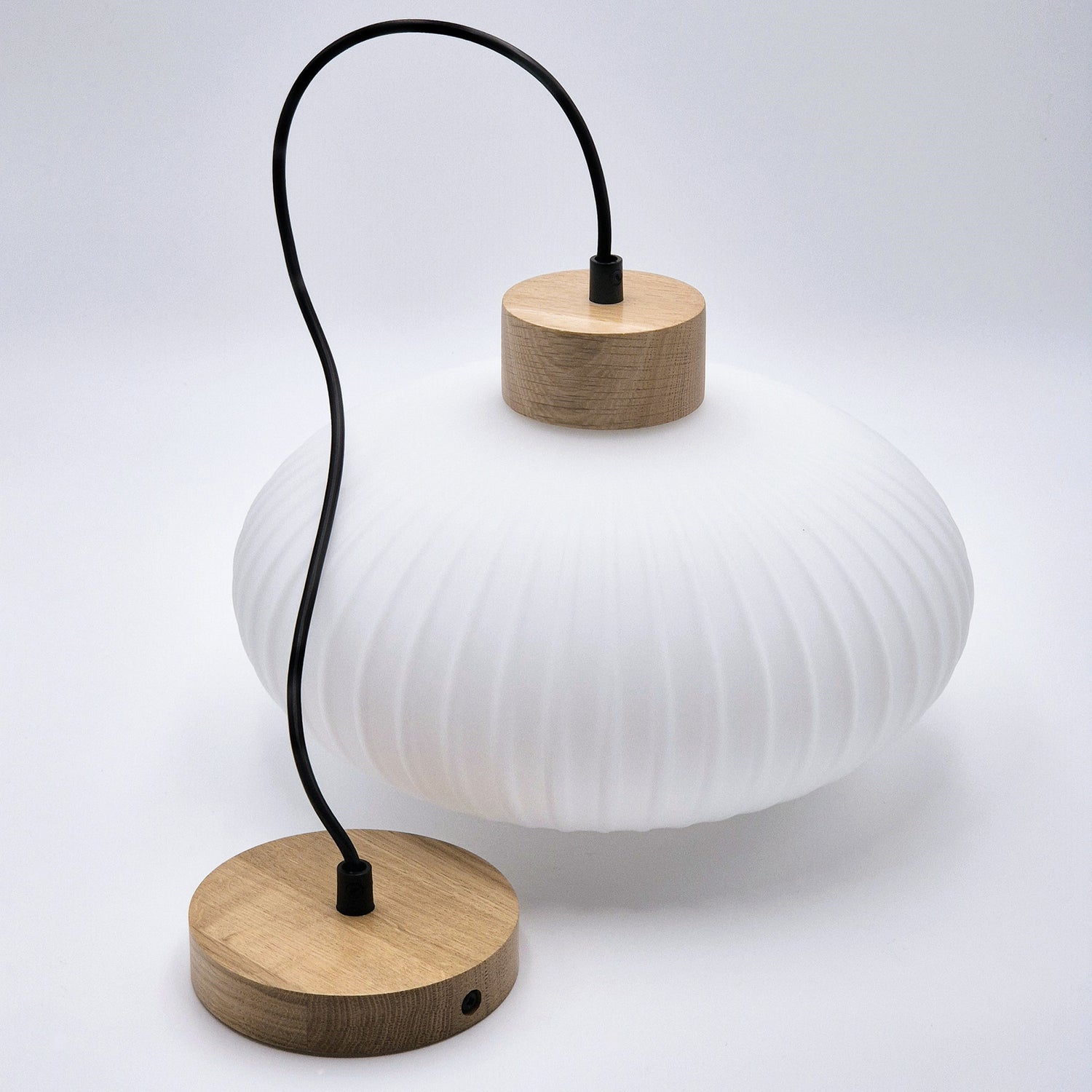 B-Ware Hängeleuchte Pendelleuchte Harmony Glas Holz Weiß Eiche Wohnzimmer 25 Cm - 5907687453493