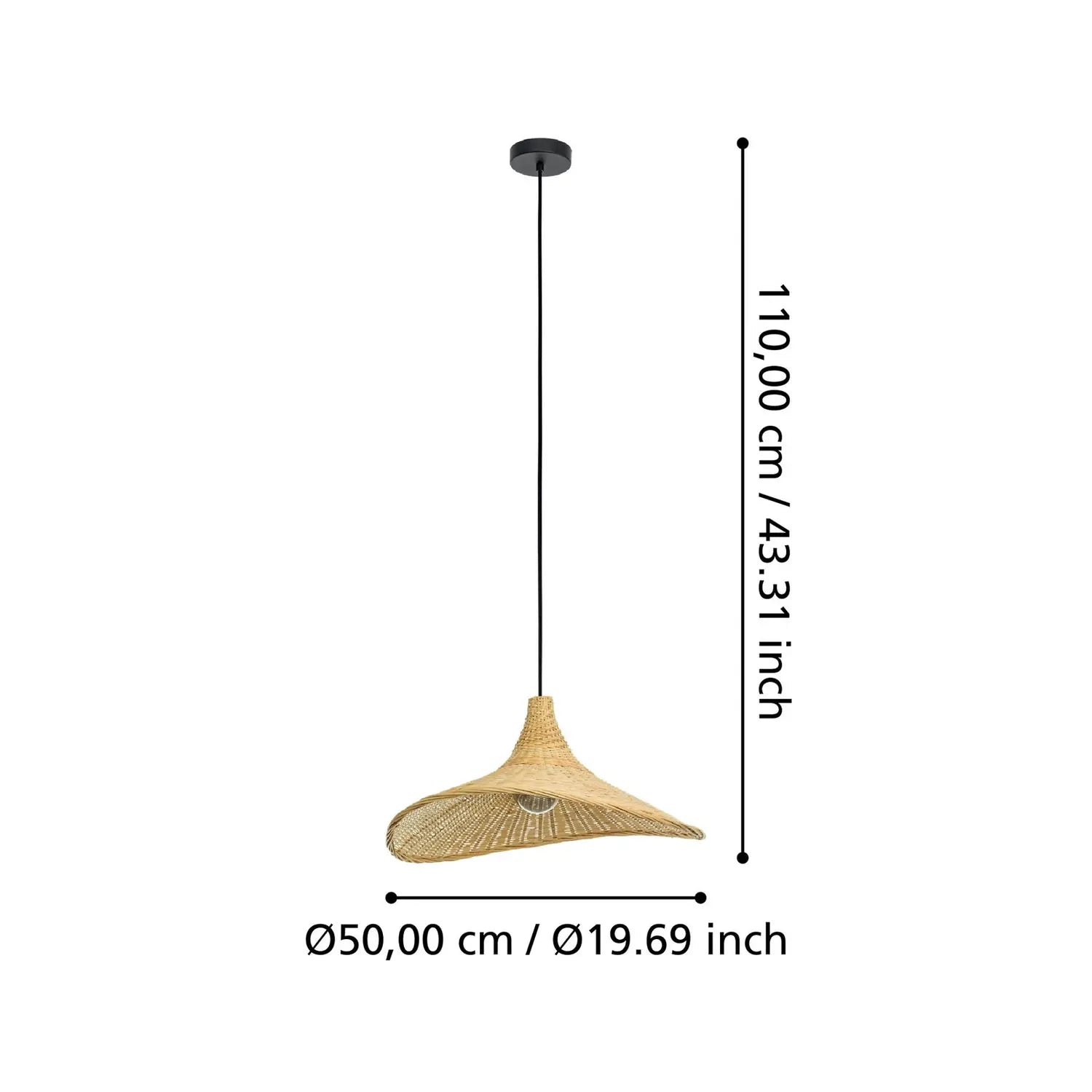 B-Ware Eglo Hängeleuchte Haxey Pendelampe Deckenlampe Leuchte Bambusschirm ø50cm57 - 9002759438692