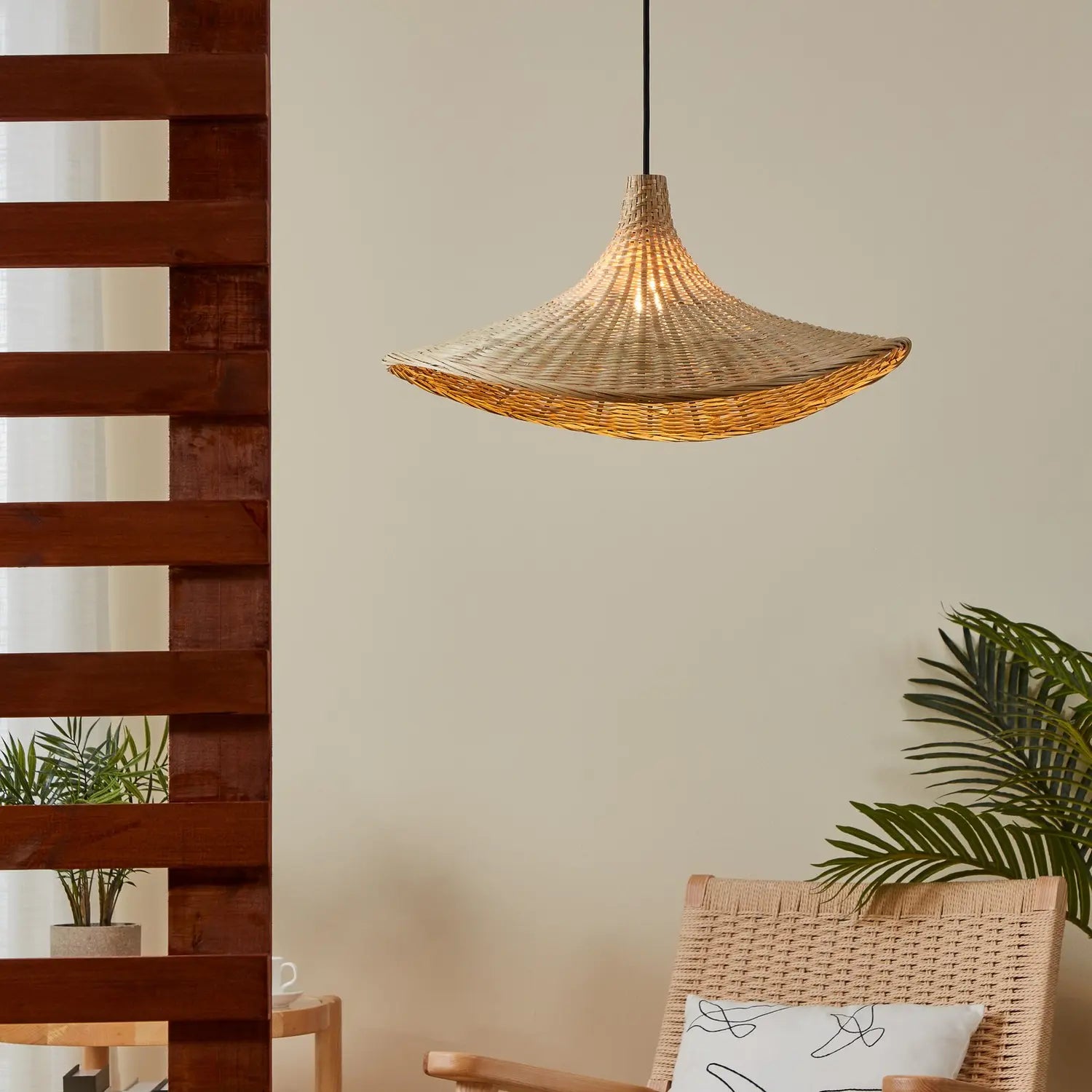 B-Ware Eglo Hängeleuchte Haxey Pendelampe Deckenlampe Leuchte Bambusschirm ø50cm57 - 9002759438692