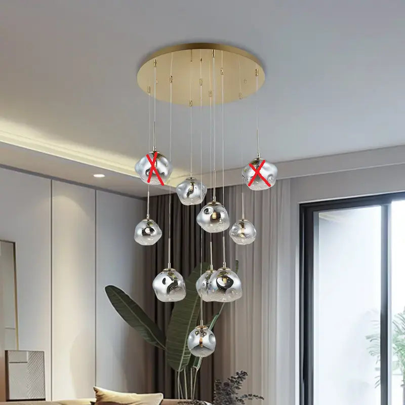 B-Ware Lucea Hängeleuchte Pendelleuchte Herman Gold Glas Grau ø66cm Siehe Text/Foto - 8698525682614