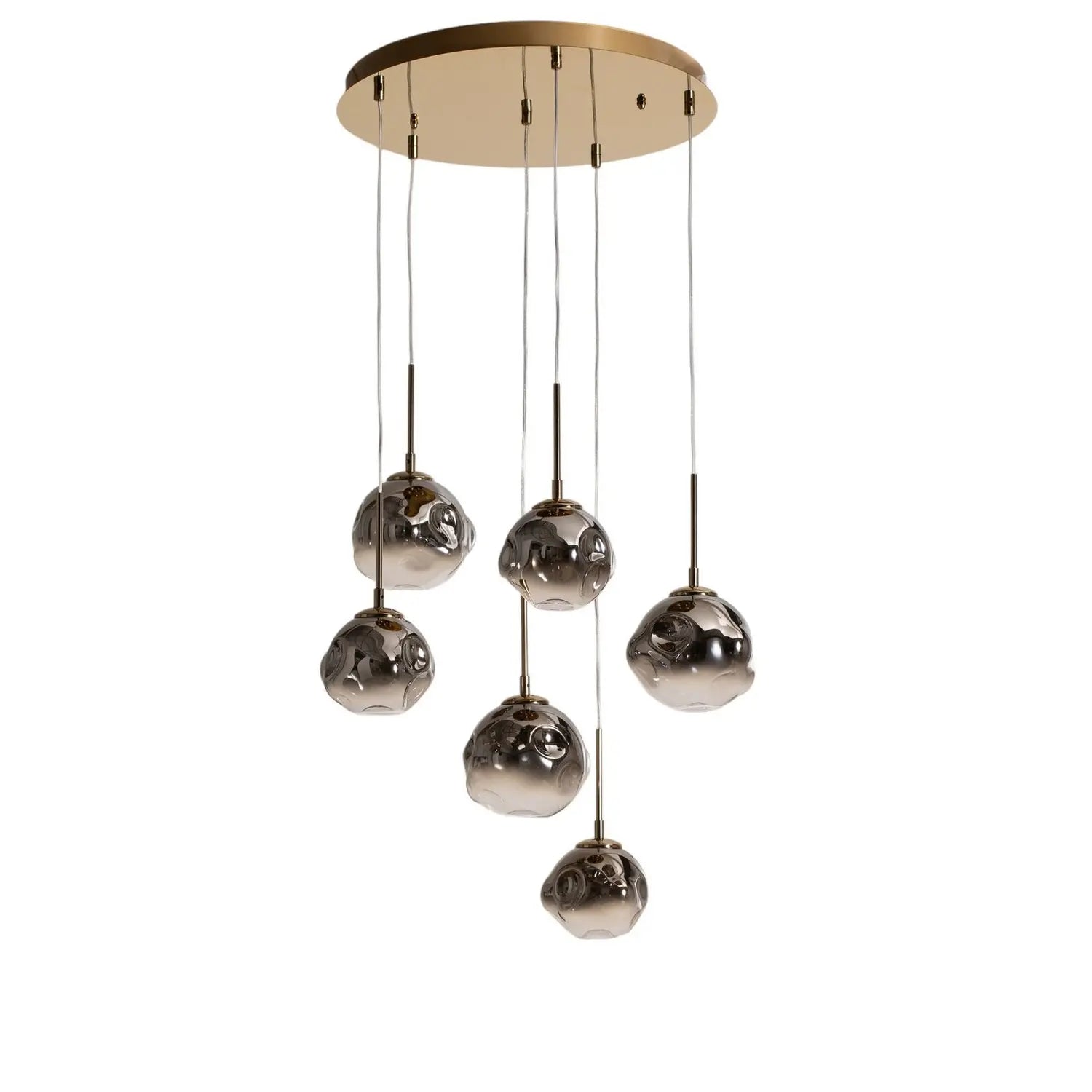 B-Ware Hängeleuchte Herman Pendelleuchte Lampe 6 Flammig Goldfarben ø 57 Cm Glas - 8698525682591