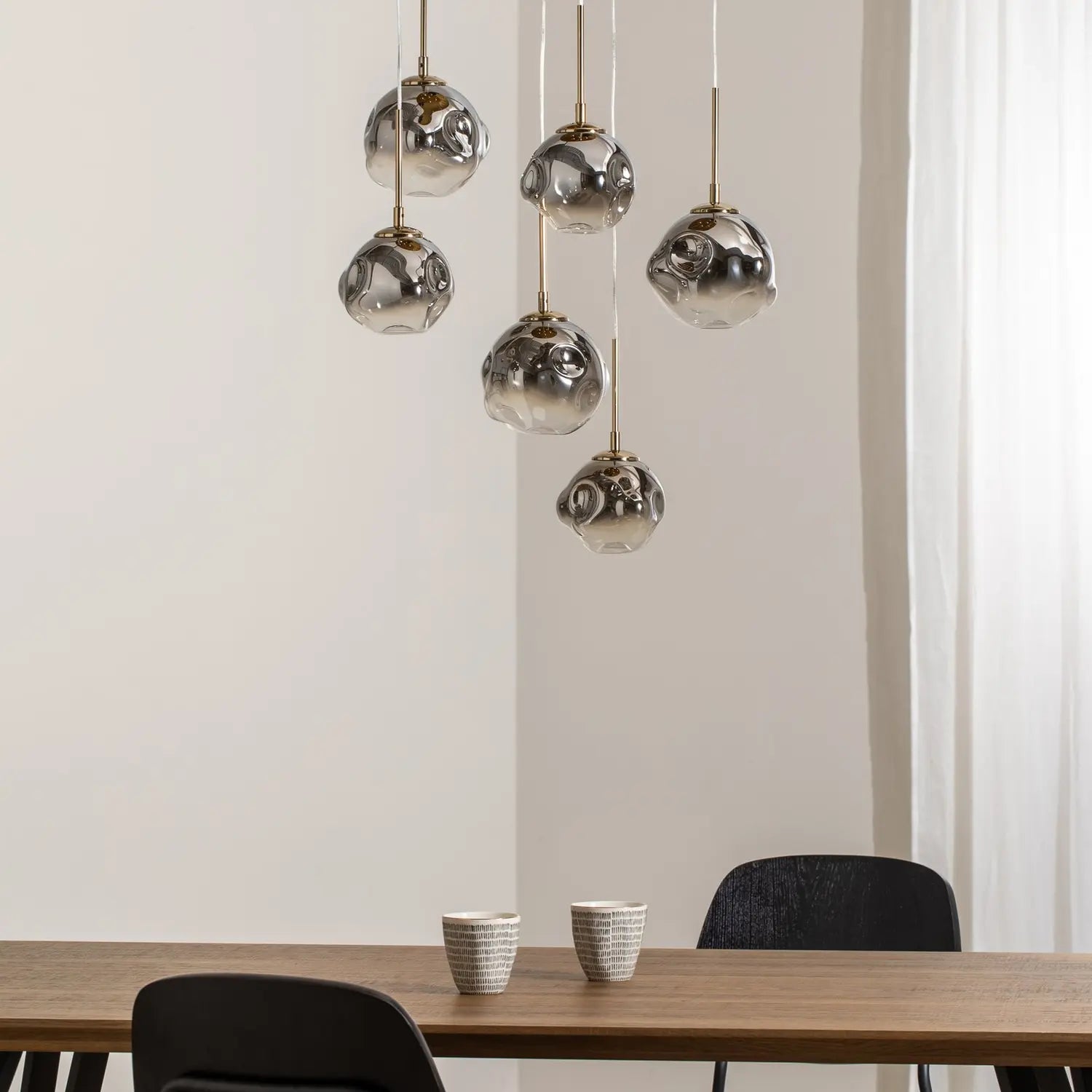 B-Ware Hängeleuchte Herman Pendelleuchte Lampe 6 Flammig Goldfarben ø 57 Cm Glas - 8698525682591
