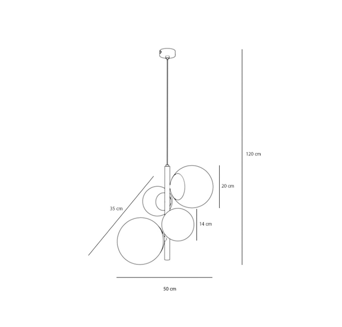 ALDEX Hängeleuchte Joel Deckenlampe Pendelleuchte messing/weiß 4-flammig E2892 - 5904798654474