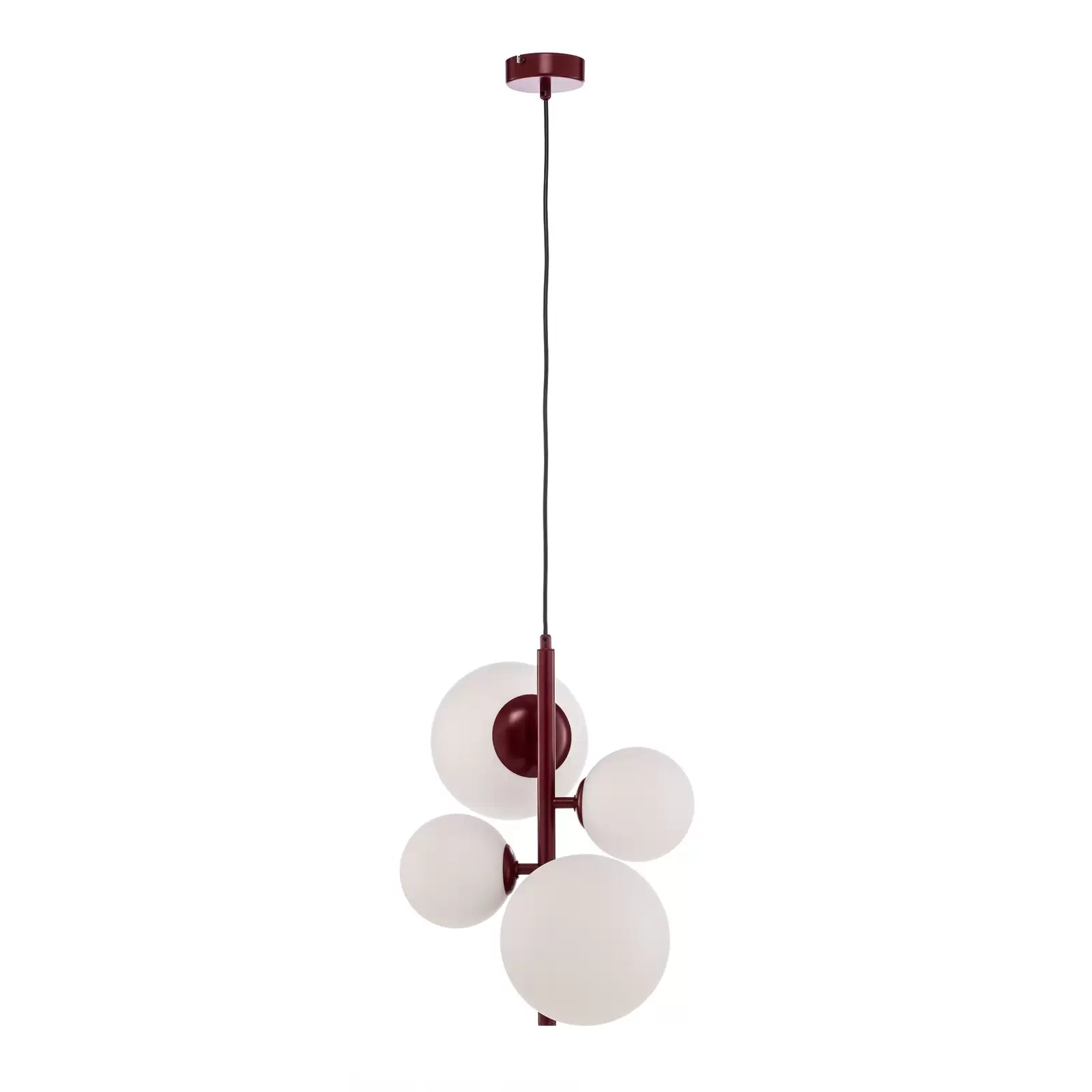 Hängeleuchte Joel weinrot weiß vierflammig Deckenlampe Lampe Leuchte Spot Licht - 5904798656744