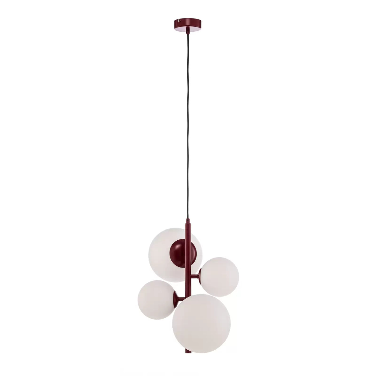 Hängeleuchte Joel weinrot weiß vierflammig Deckenlampe Lampe Leuchte Spot Licht - 5904798656744