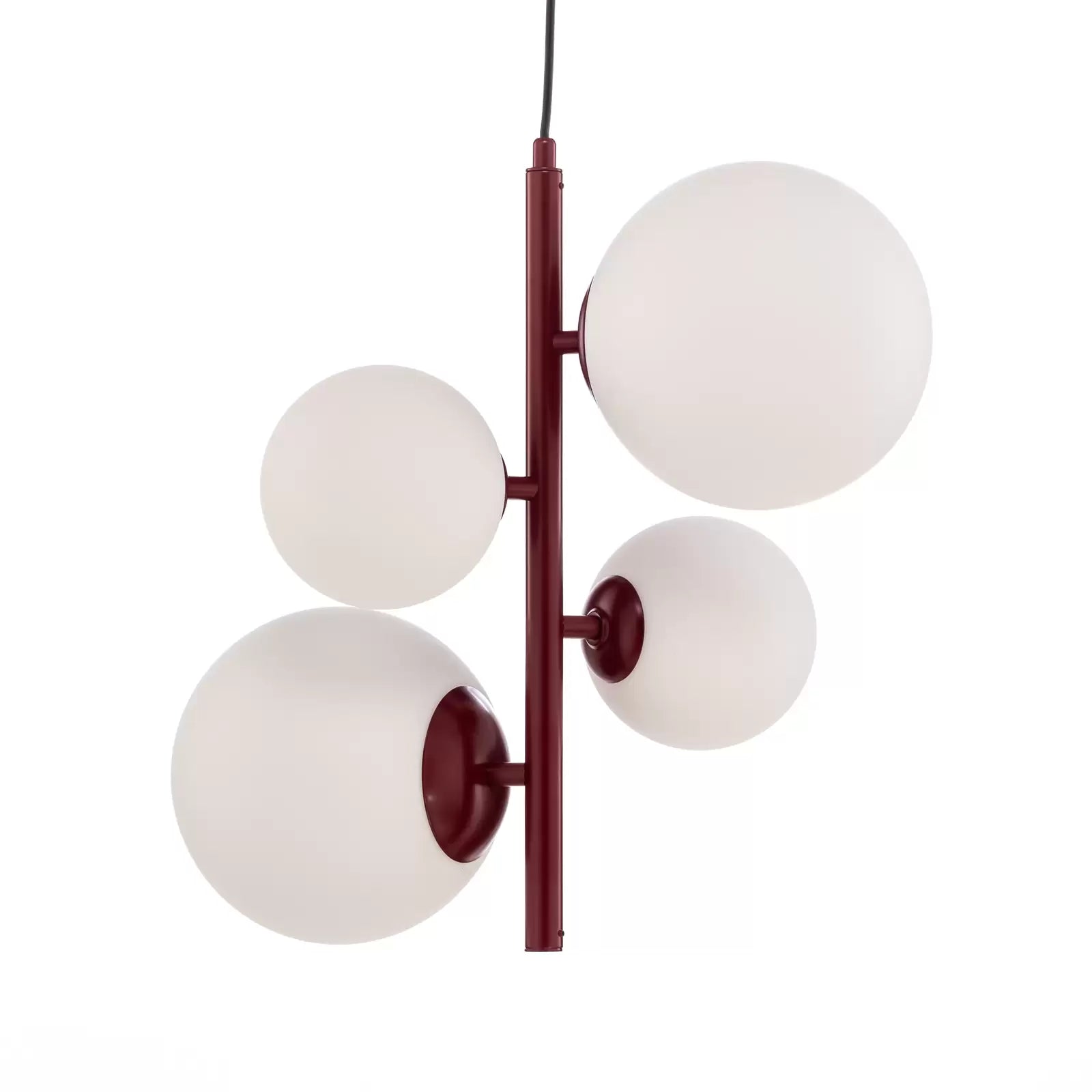 Hängeleuchte Joel weinrot weiß vierflammig Deckenlampe Lampe Leuchte Spot Licht - 5904798656744