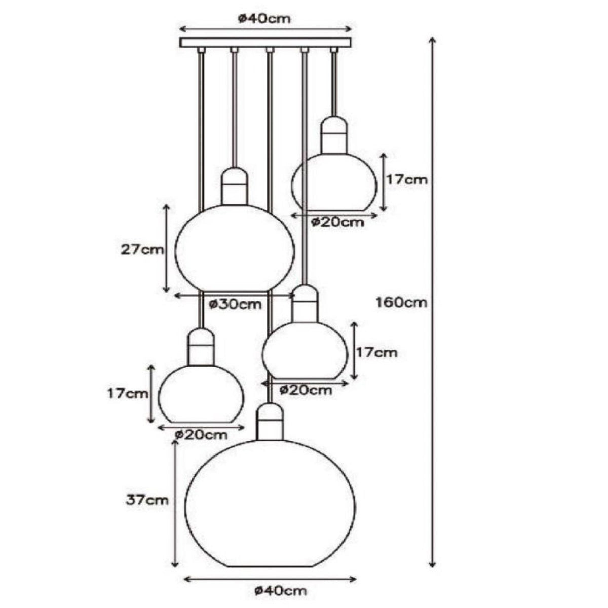 Lucide Hängeleuchte Julius Pendelleuchte Pendellamoe Deckenlampe Leuchte Lampe - 5411212343451