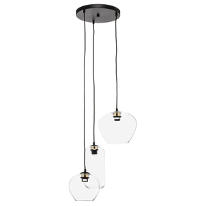 B-Ware Euluna Hängeleuchte Kaja Hängelampe Deckenlampe E27 Dreiflammig Glasschirme Klar