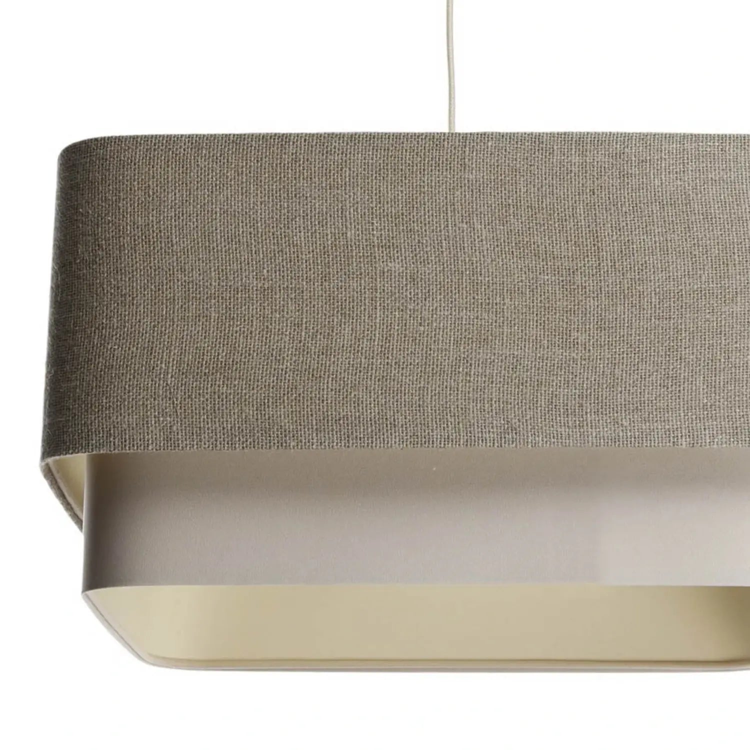 B-Ware Hängeleuchte Pendelleuchte Kwadro Led E27 Lampe Leuchte Beige Creme Leinen  - 5906742035018