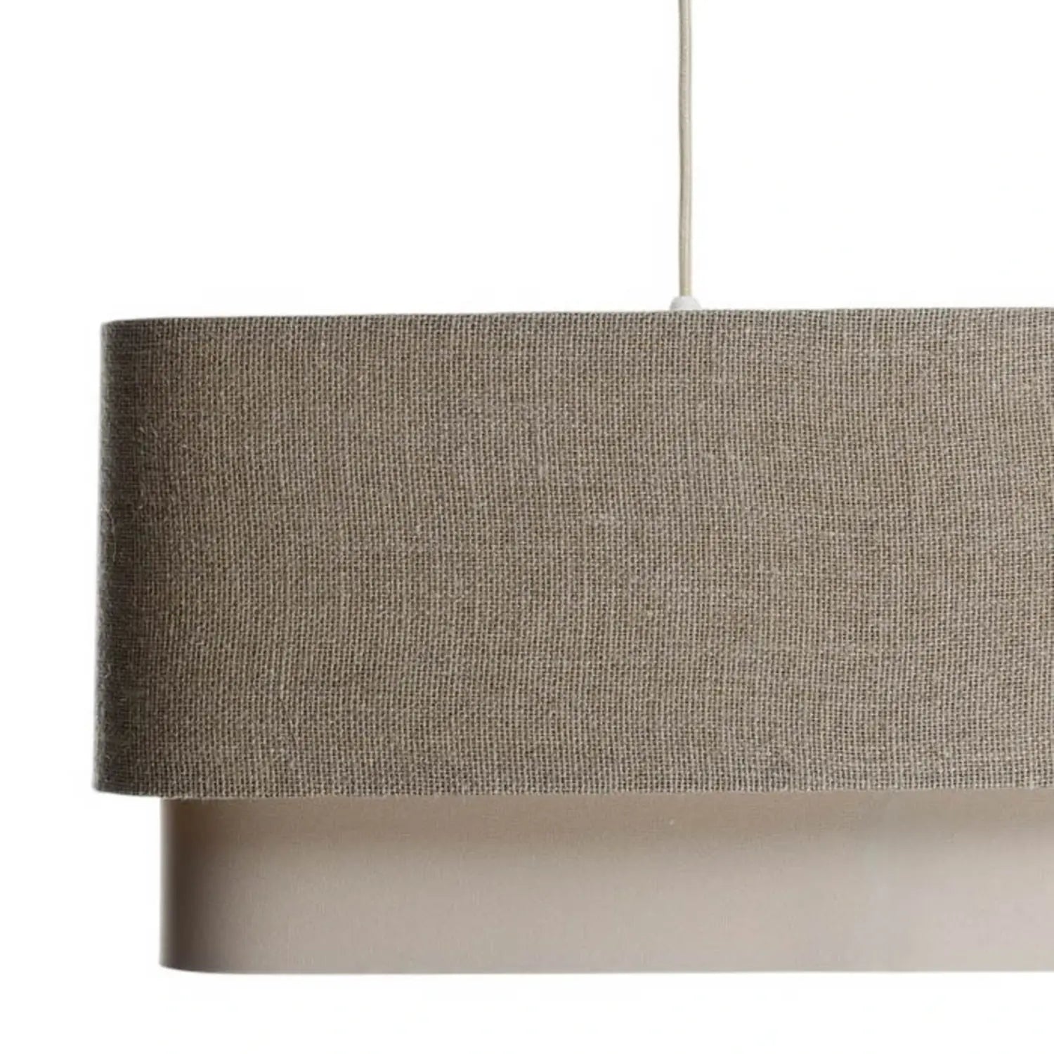 B-Ware Hängeleuchte Pendelleuchte Kwadro Led E27 Lampe Leuchte Beige Creme Leinen  - 5906742035018