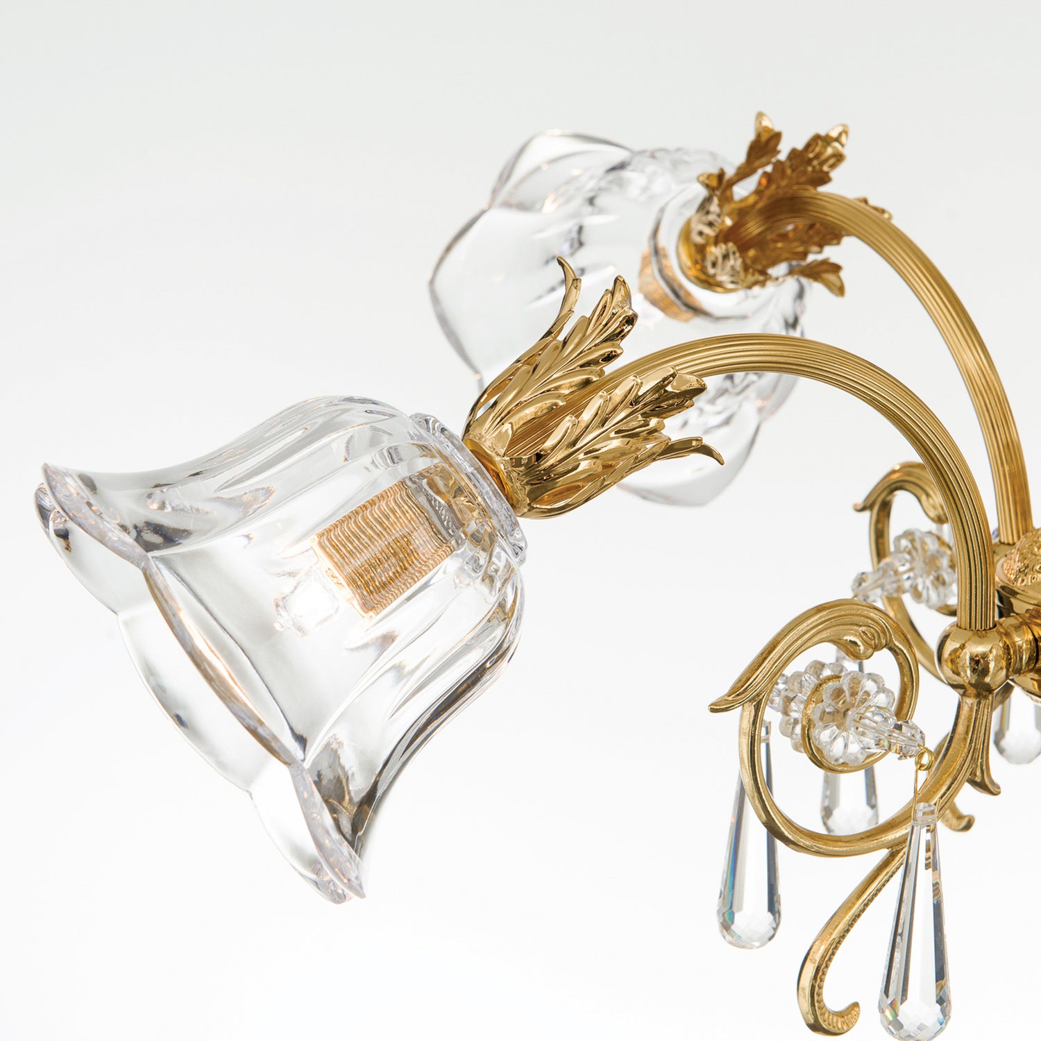 B-Ware Hängeleuchte Pendelleuchte La Boheme Gold Kristallglas Deckenlampe 4 Flg Messing - 9003090214747