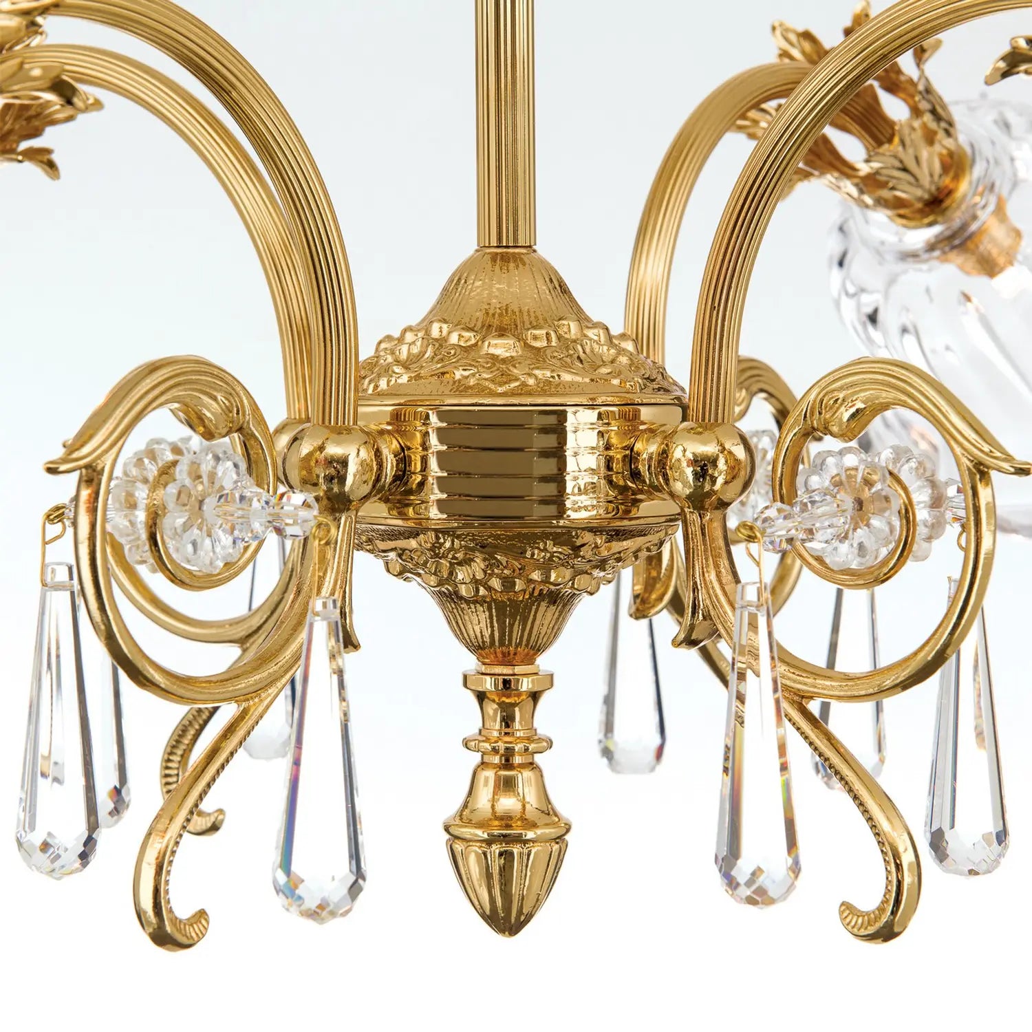 B-Ware Hängeleuchte Pendelleuchte La Boheme Gold Kristallglas Deckenlampe 4 Flg Messing - 9003090214747