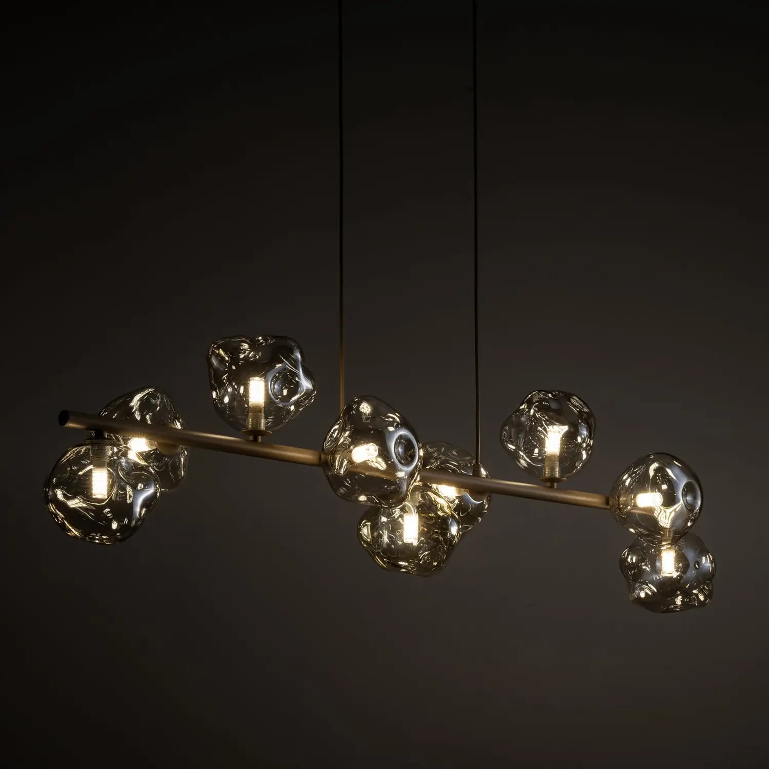 B-Ware Tk Lighting Hängeleuchte Lava Pendelleuchte L116cm 9 Flg Glas Beige Leuchte - 5906135111107
