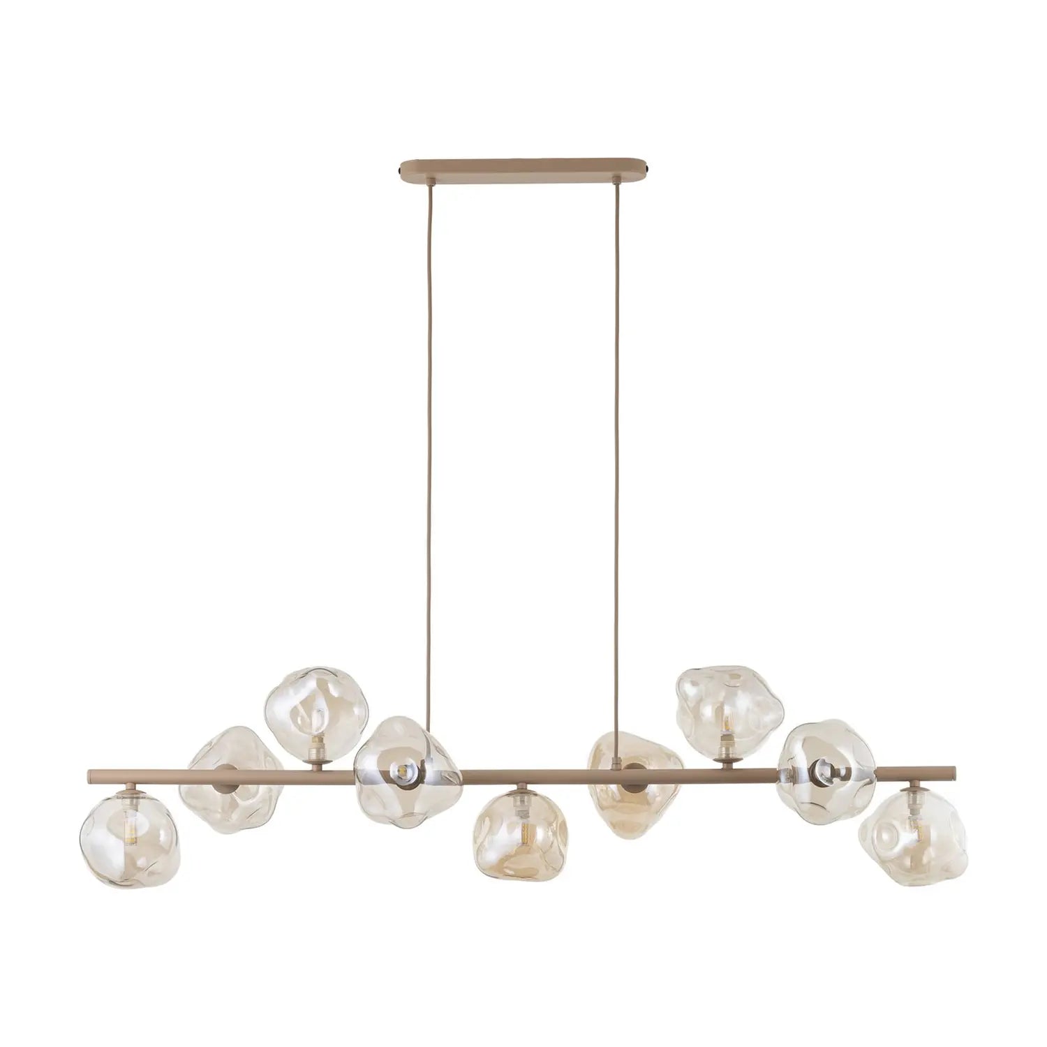 B-Ware Tk Lighting Hängeleuchte Lava Pendelleuchte L116cm 9 Flg Glas Beige Leuchte - 5906135111107